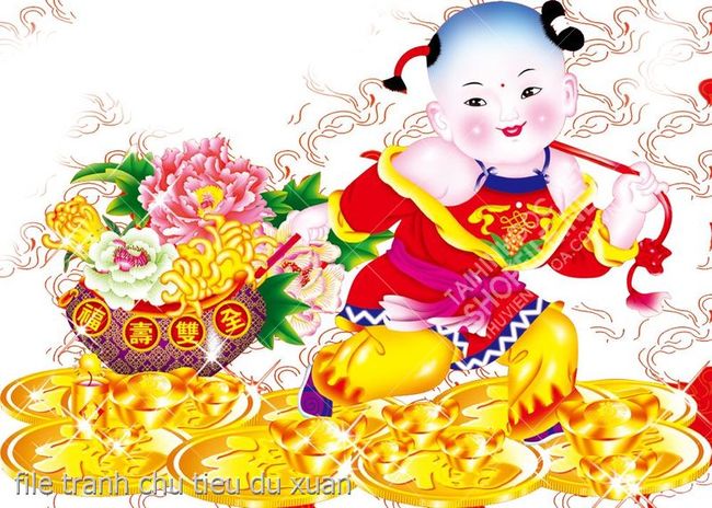 file tranh chu tieu du xuan